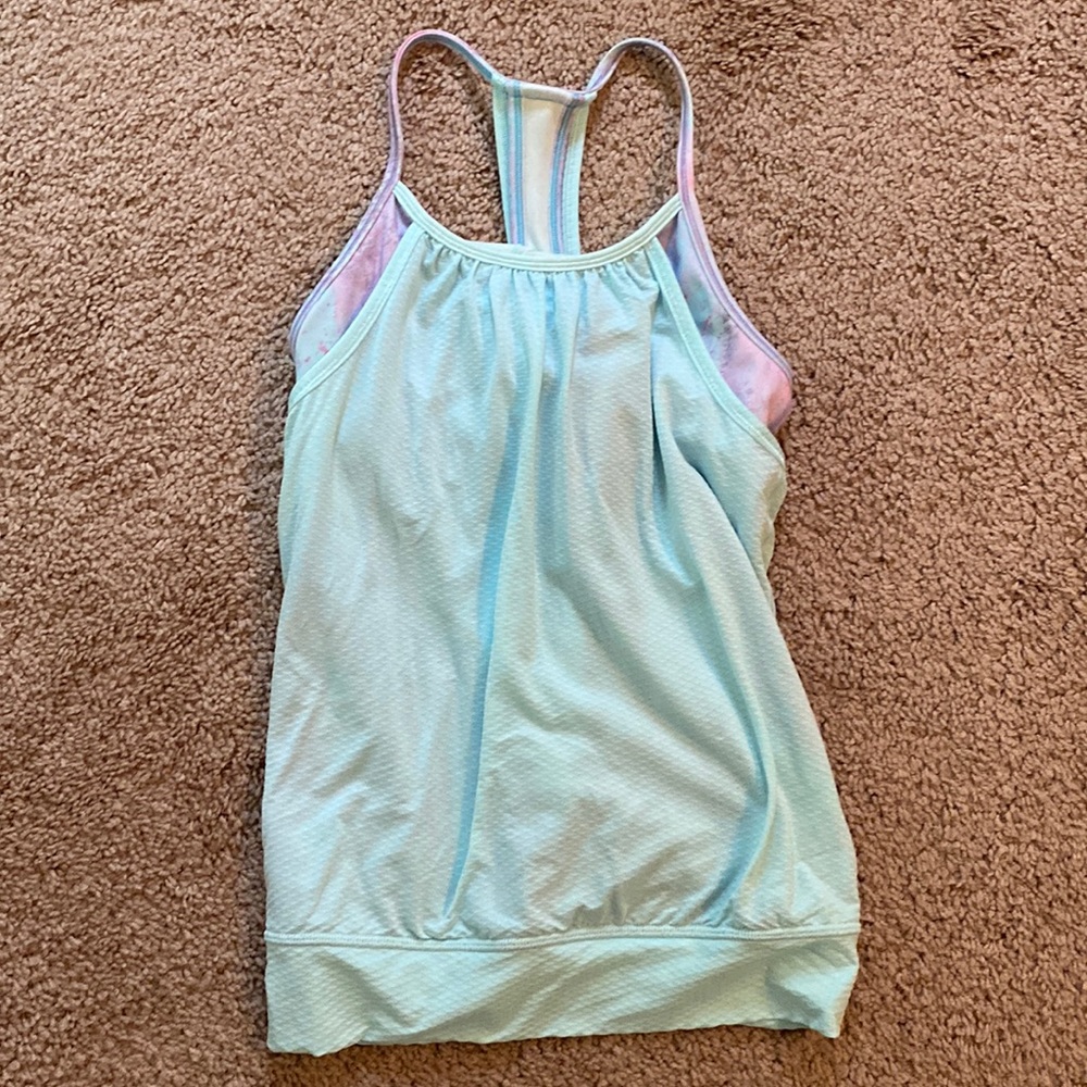 Lululemon Ivivva Double Dutch Aqua Marble Tank Top